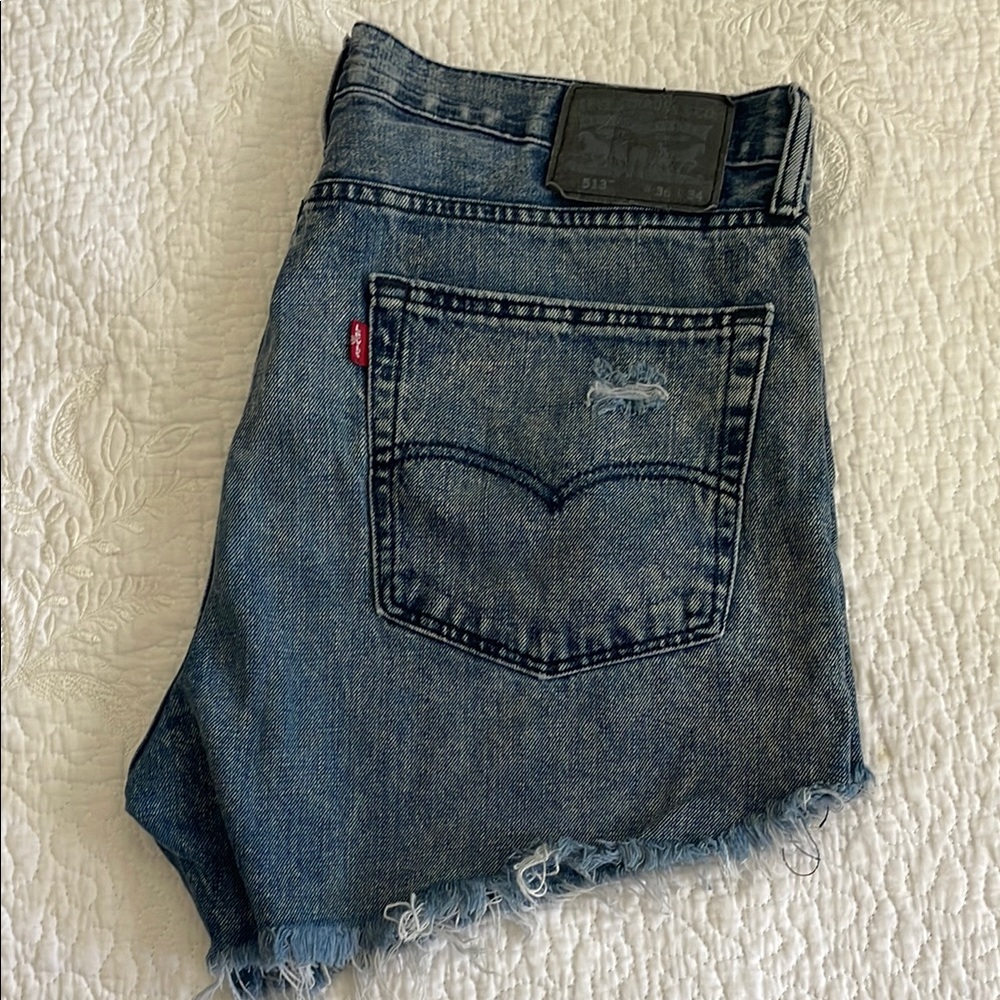 Levi's Distressed Blue Denim Shorts